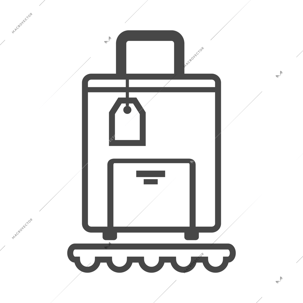 Airport composition with isolated outline business travel icon on blank background vector illustration