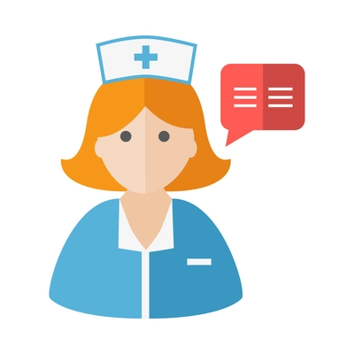 Nurse flat composition with isolated medical icons and human character of doctor vector illustration