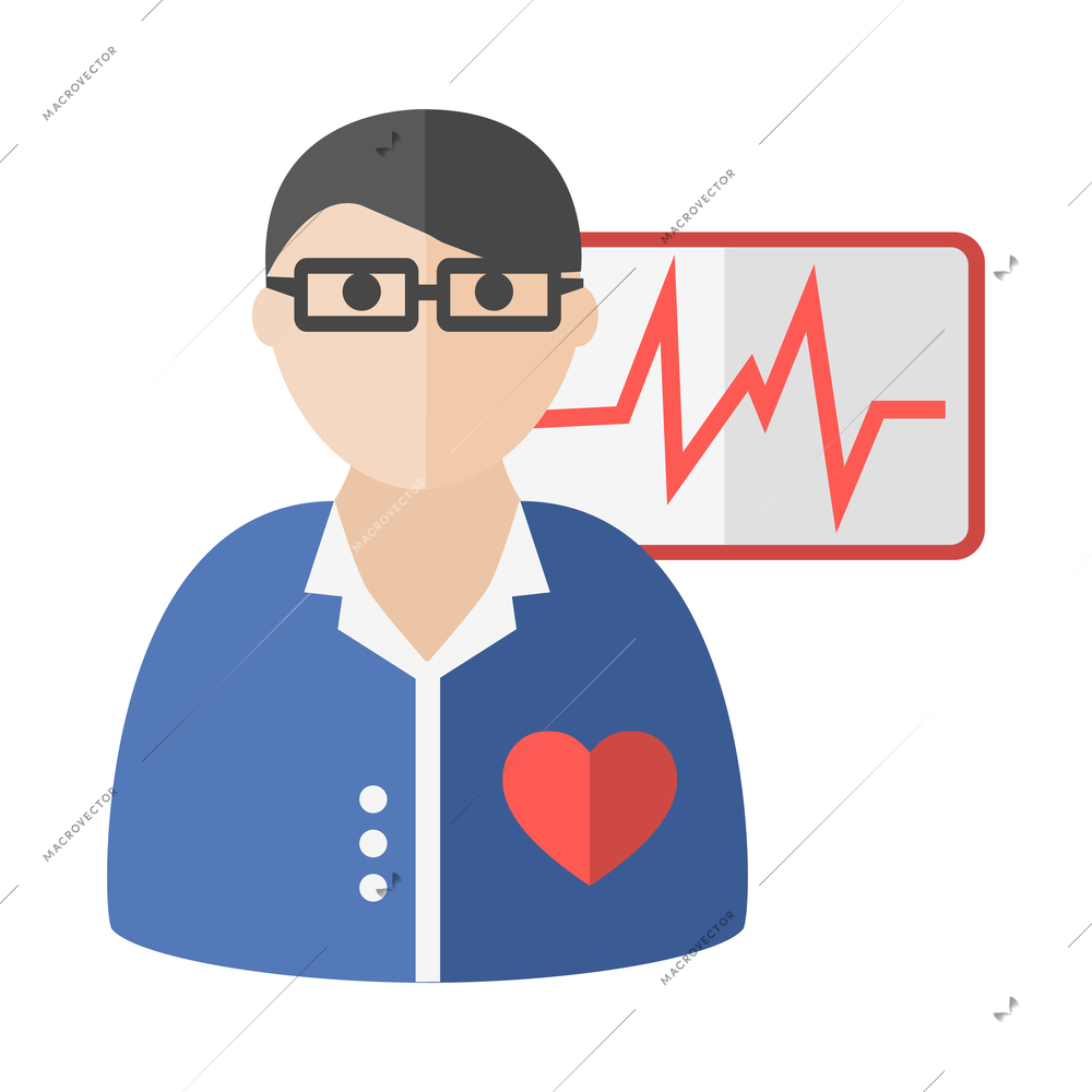 Nurse flat composition with isolated medical icons and human character of doctor vector illustration