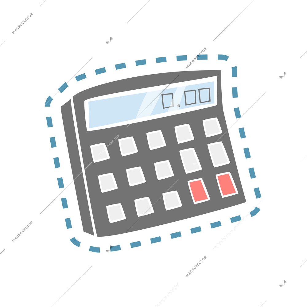 Business office stationery supplies composition with isolated sticker icon of workplace item vector illustration