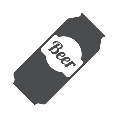 Beer composition with isolated monochrome icon on blank background vector illustration