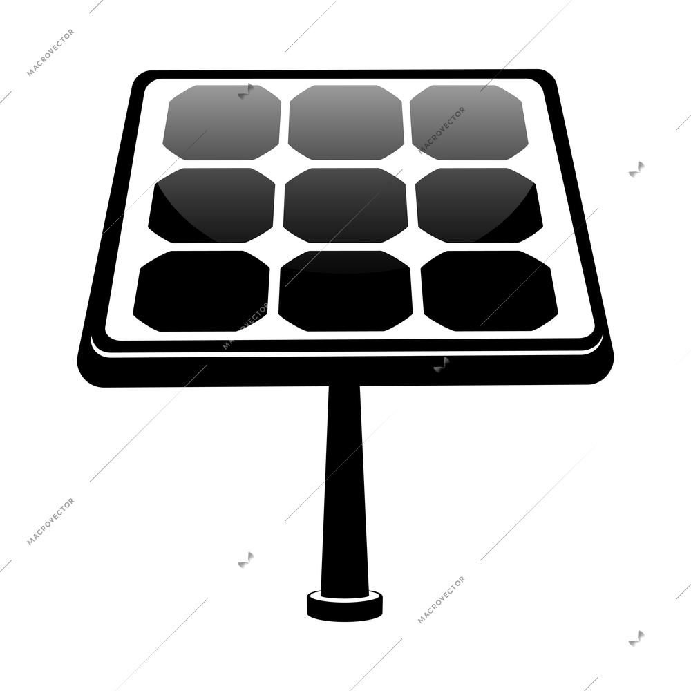 Energy and ecology composition with isolated eco technology black icon on blank background vector illustration