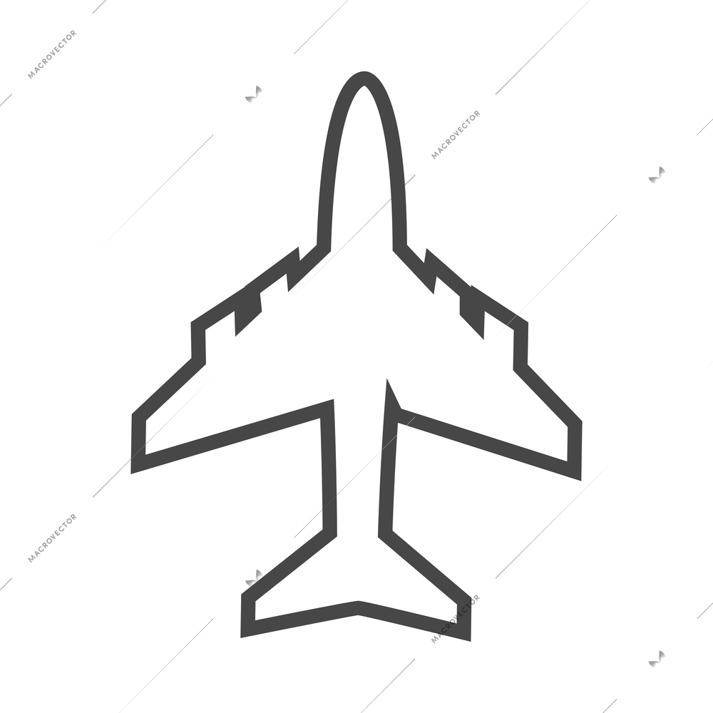 Airport composition with isolated outline business travel icon on blank background vector illustration