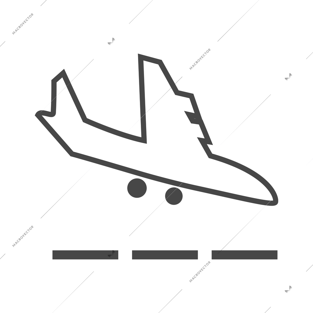 Airport composition with isolated outline business travel icon on blank background vector illustration