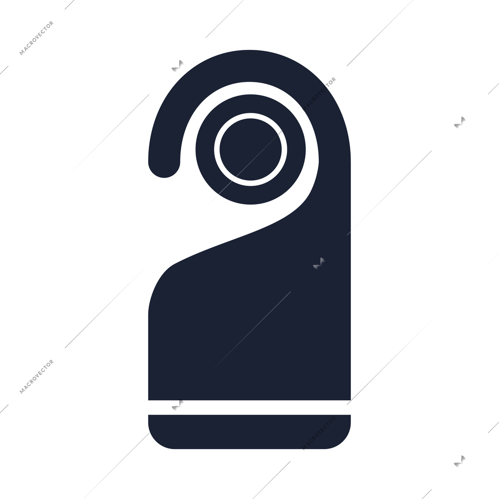 Hotel travel accommodation composition with isolated black pictogram on blank background vector illustration