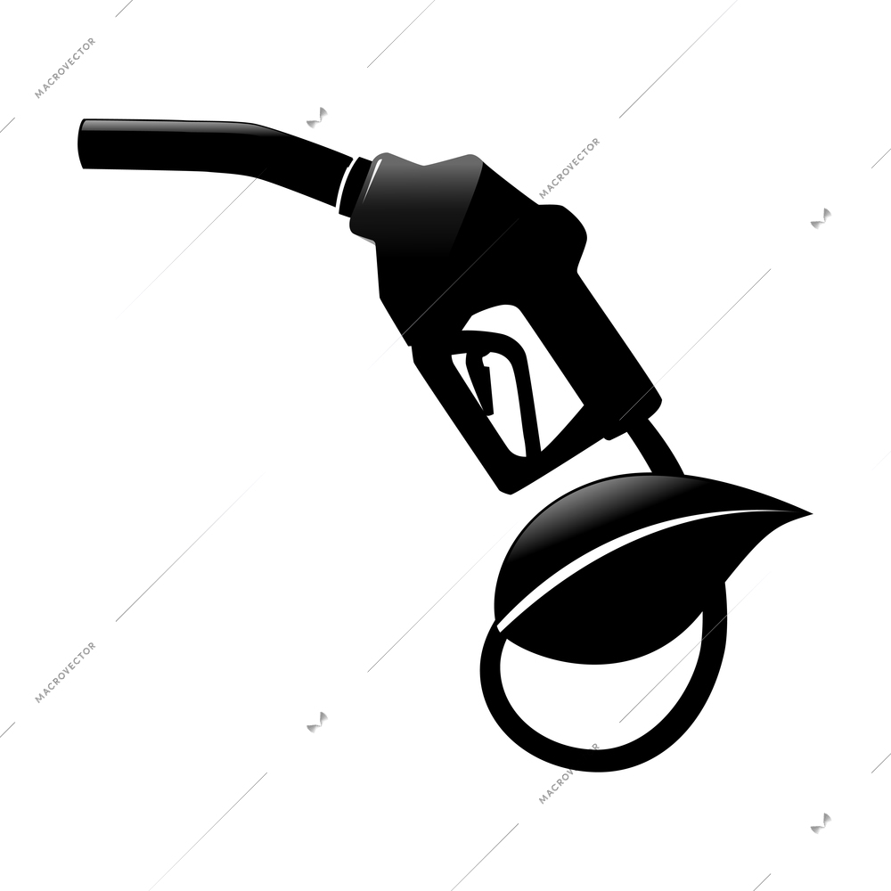 Energy and ecology composition with isolated eco technology black icon on blank background vector illustration