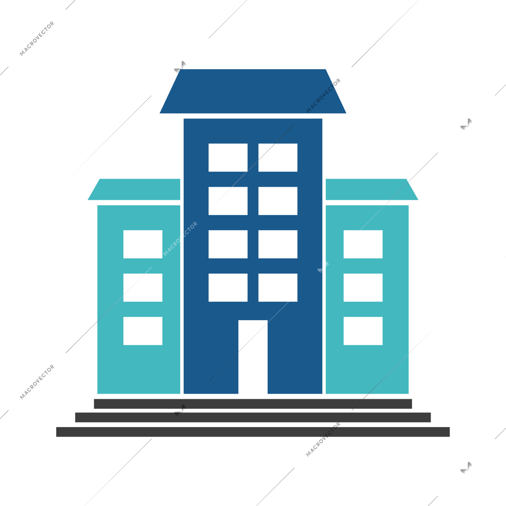 Hotel travel accommodation flat composition with colored icons on blank background vector illustration