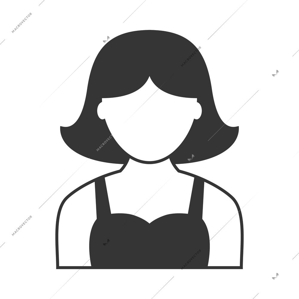 Avatar composition with isolated monochrome icon of user black silhouette on blank background vector illustration