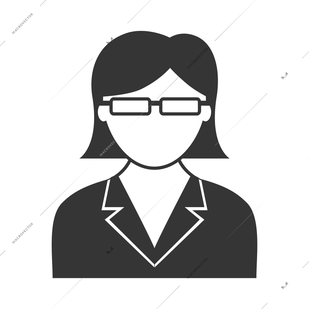 Avatar composition with isolated monochrome icon of user black silhouette on blank background vector illustration