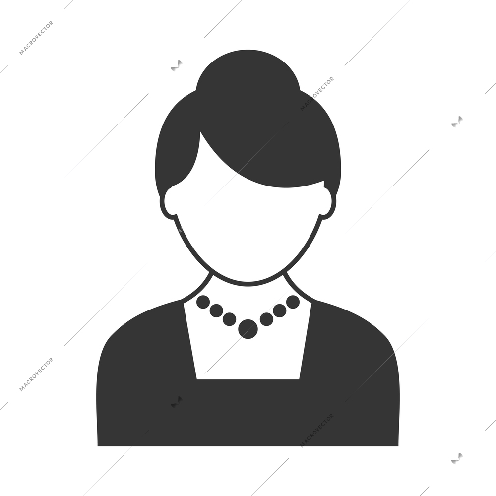 Avatar composition with isolated monochrome icon of user black silhouette on blank background vector illustration