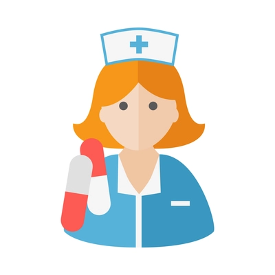 Nurse flat composition with isolated medical icons and human character of doctor vector illustration