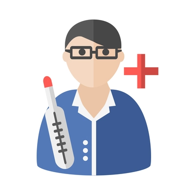 Nurse flat composition with isolated medical icons and human character of doctor vector illustration