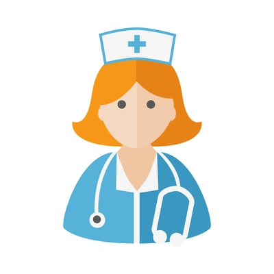 Nurse flat composition with isolated medical icons and human character of doctor vector illustration