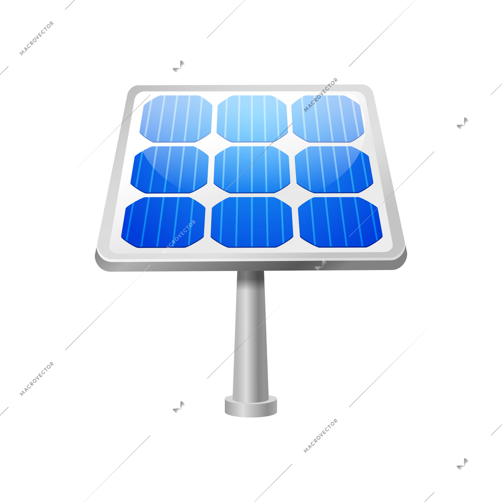 Energy and ecology composition with isolated eco technology realistic icon on blank background vector illustration