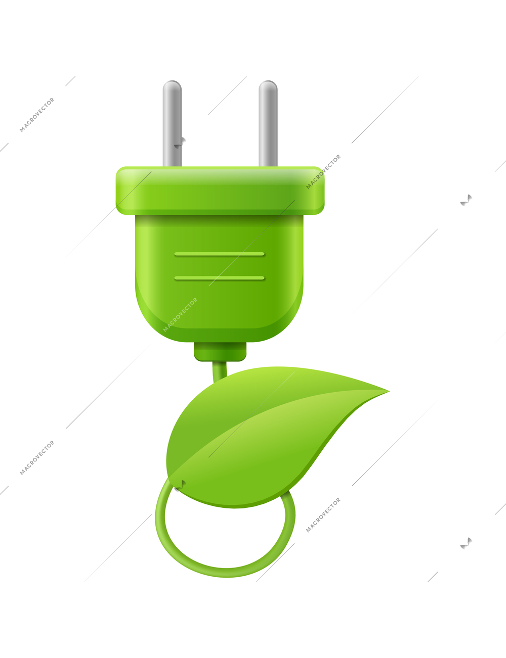 Energy and ecology composition with isolated eco technology realistic icon on blank background vector illustration