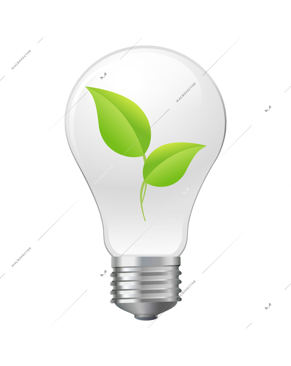 Energy and ecology composition with isolated eco technology realistic icon on blank background vector illustration