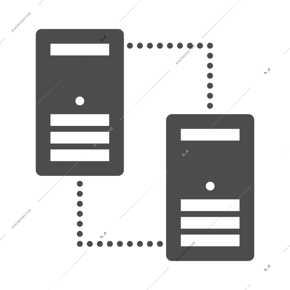 Hosting composition with isolated monochrome icon of online internet hosting technology vector illustration