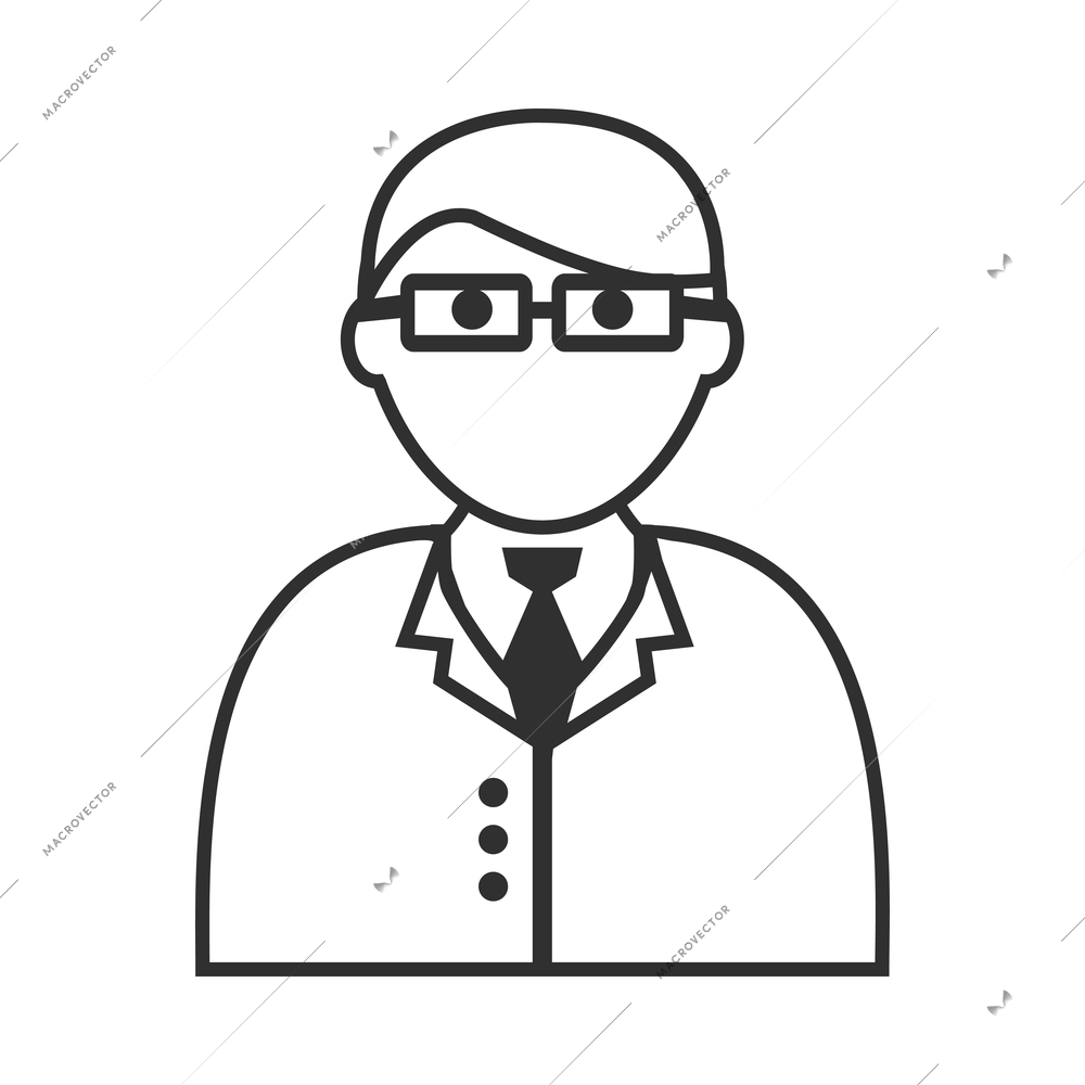 Nurse flat composition with isolated outline medical icons and human character of doctor vector illustration