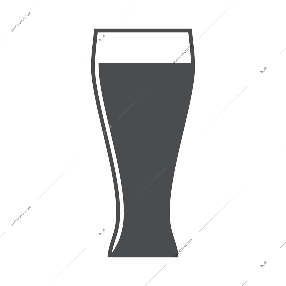 Beer composition with isolated monochrome icon on blank background vector illustration