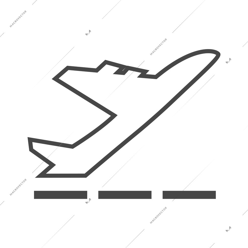 Airport composition with isolated outline business travel icon on blank background vector illustration