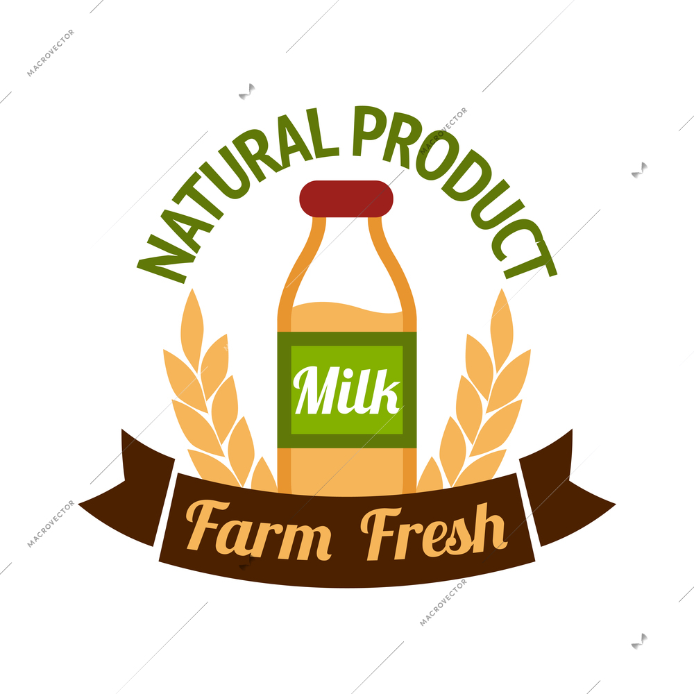 Farming harvesting and agriculture composition with isolated colorful label with text on blank background vector illustration