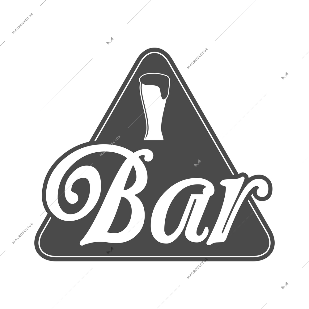 Beer label composition with isolated alcohol beer party monochrome badge on blank background vector illustration