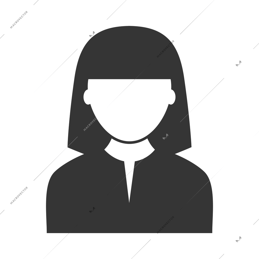 Avatar composition with isolated monochrome icon of user black silhouette on blank background vector illustration