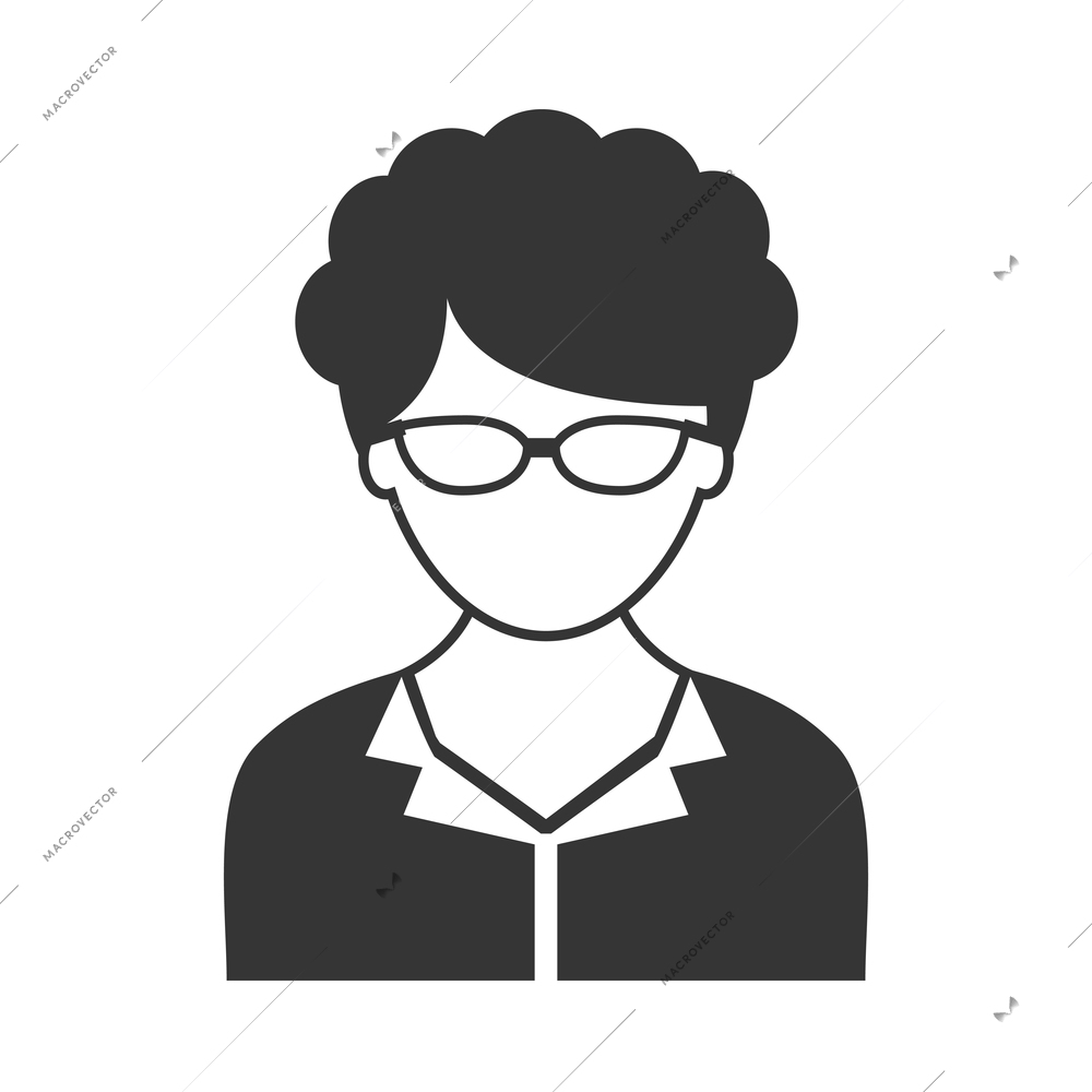 Avatar composition with isolated monochrome icon of user black silhouette on blank background vector illustration