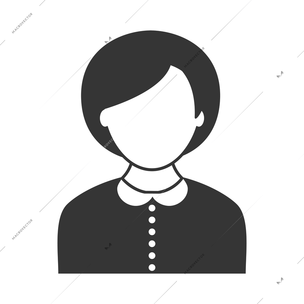 Avatar composition with isolated monochrome icon of user black silhouette on blank background vector illustration