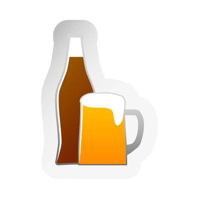 Beer composition with isolated colorful icon on blank background vector illustration