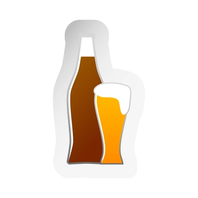 Beer composition with isolated colorful icon on blank background vector illustration