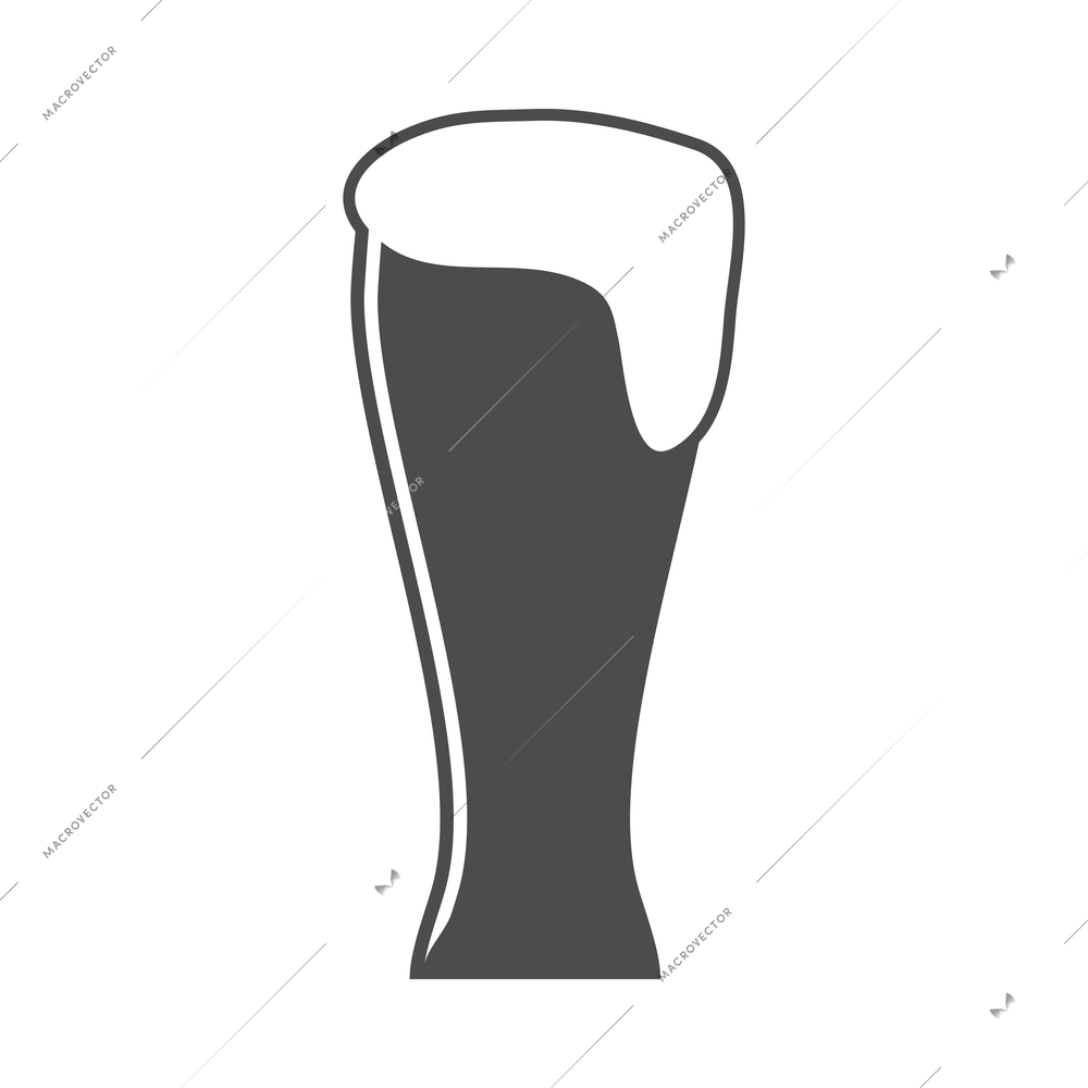 Beer composition with isolated monochrome icon on blank background vector illustration