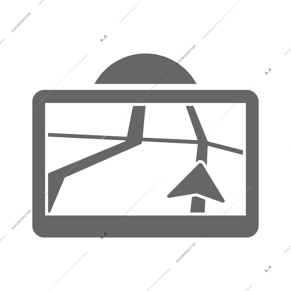 Navigation composition with isolated monochrome icon on blank background vector illustration