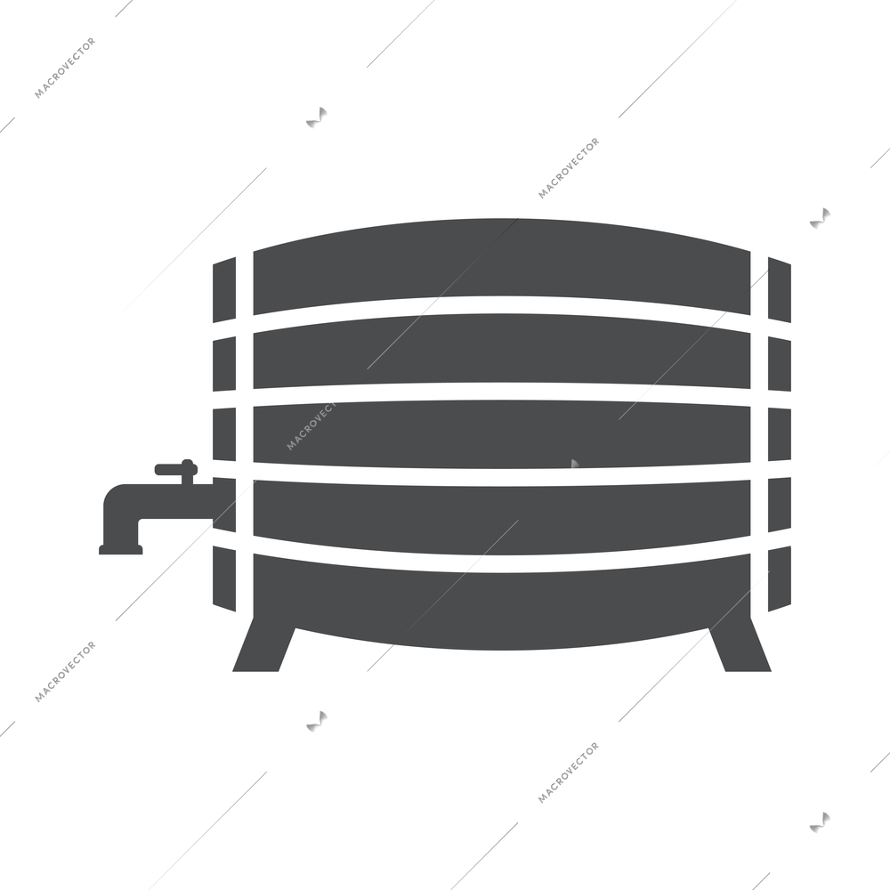 Beer composition with isolated monochrome icon on blank background vector illustration