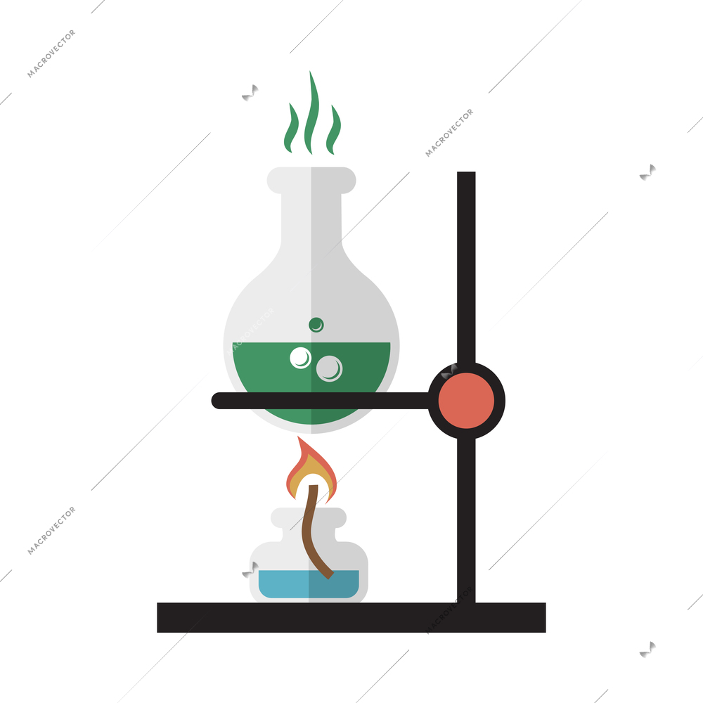 Chemistry composition with flat isolated bio technology science icon on blank background vector illustration