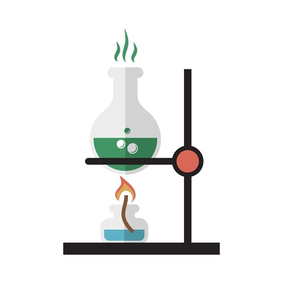 Chemistry composition with flat isolated bio technology science icon on blank background vector illustration