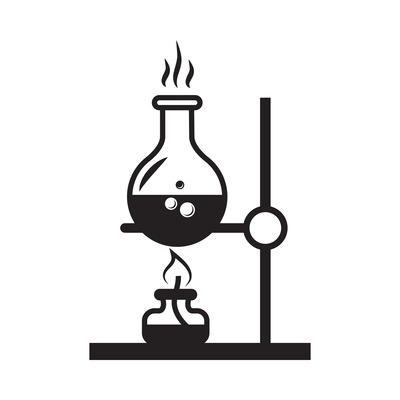 Chemistry composition with isolated monochrome bio technology science icon on blank background vector illustration