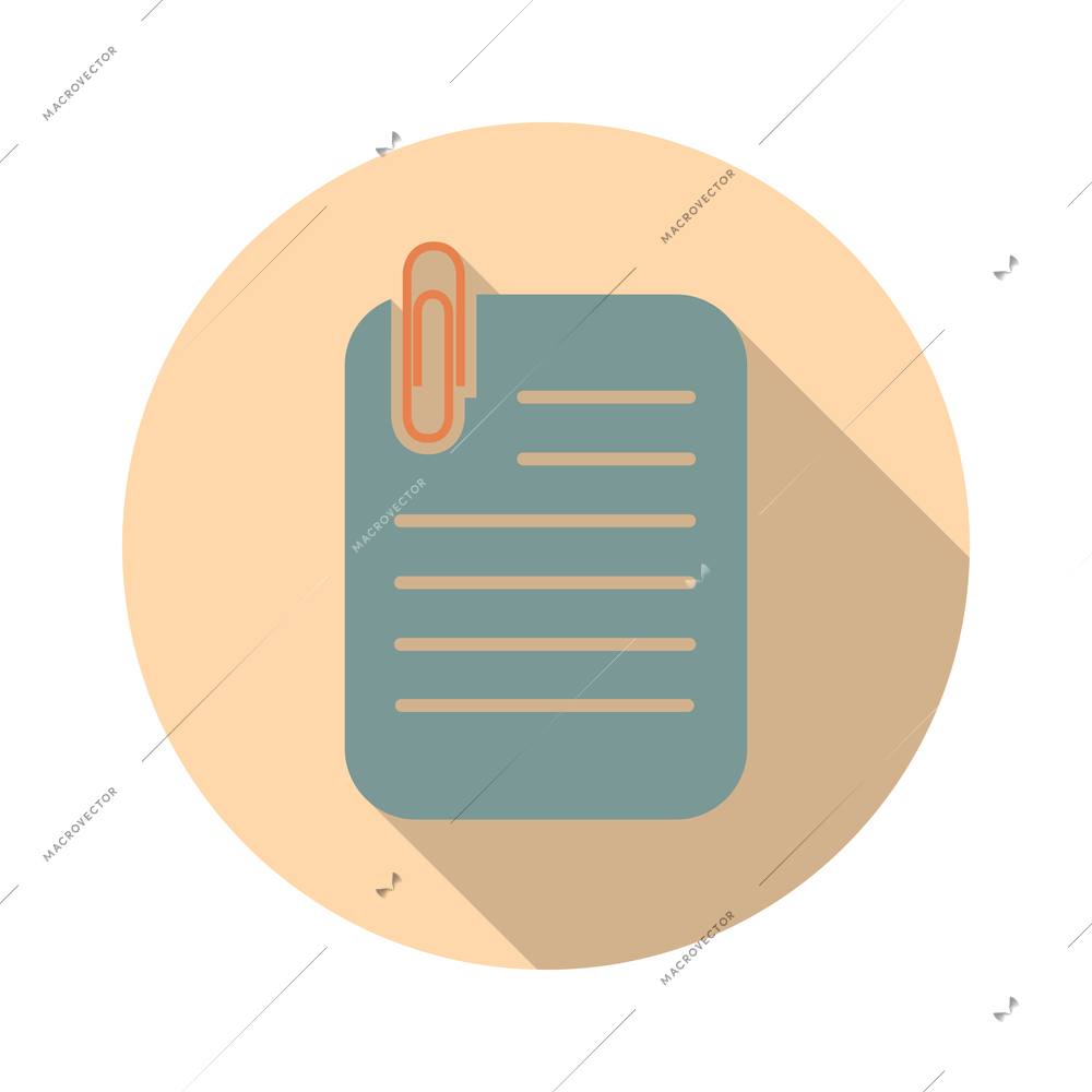 Document round composition with isolated icon of file with pictogram on blank background vector illustration