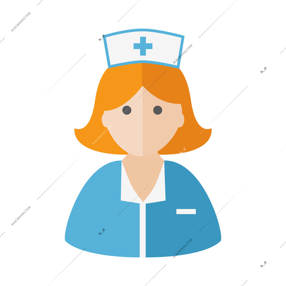 Nurse flat composition with isolated medical icons and human character of doctor vector illustration