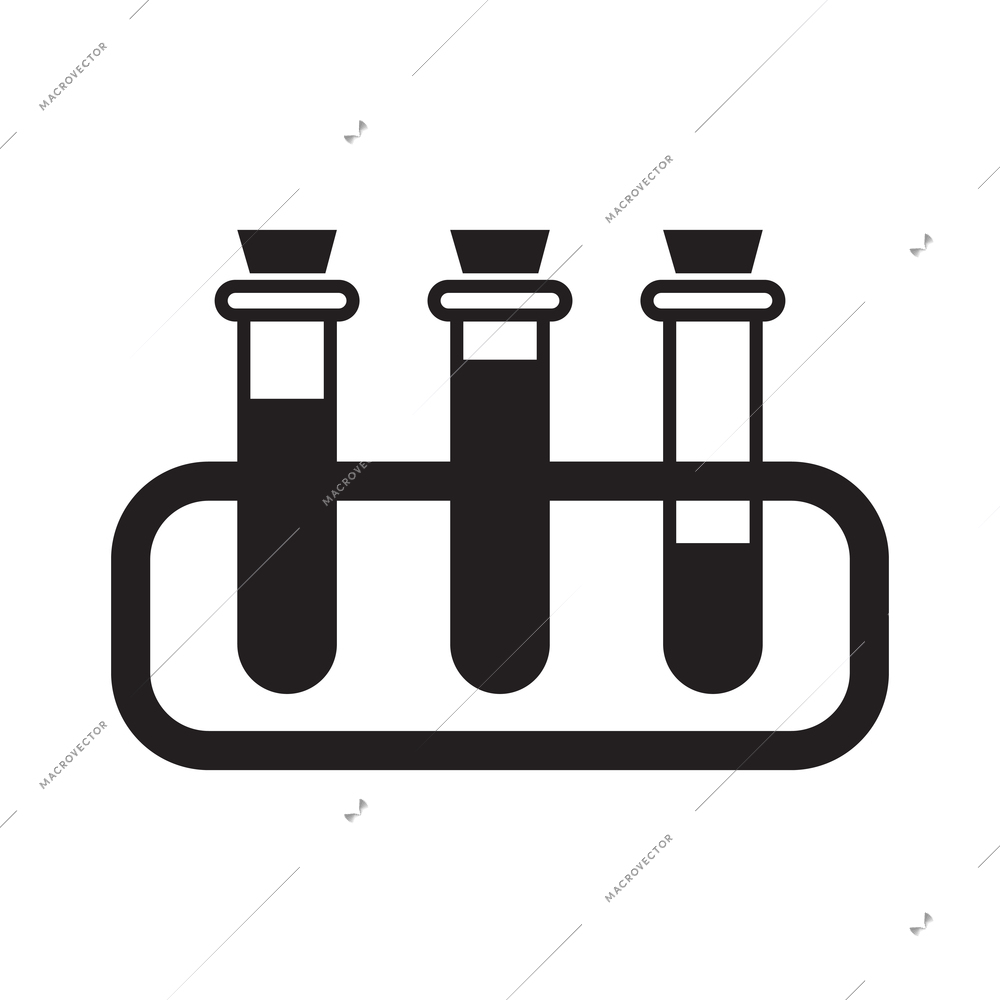 Chemistry composition with isolated monochrome bio technology science icon on blank background vector illustration