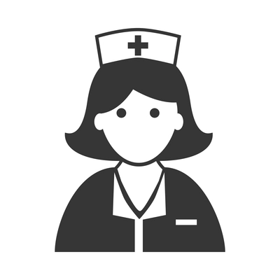 Nurse flat composition with isolated monochrome medical icons and human character of doctor vector illustration