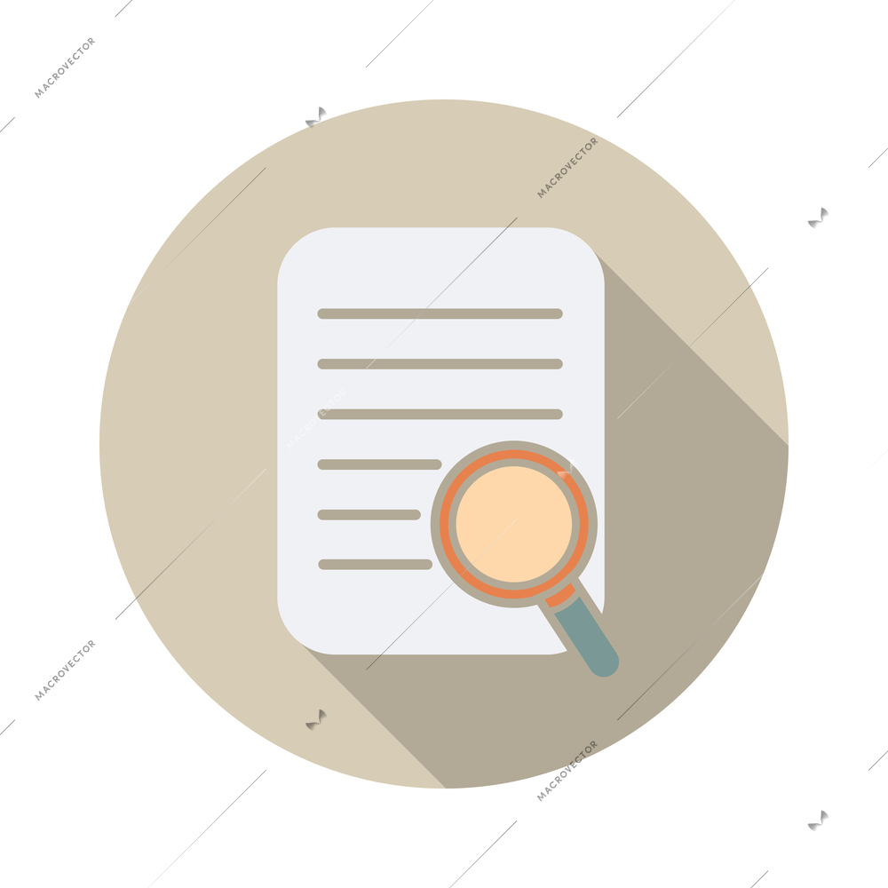 Document round composition with isolated icon of file with pictogram on blank background vector illustration