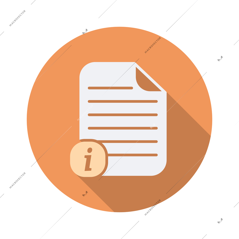 Document round composition with isolated icon of file with pictogram on blank background vector illustration