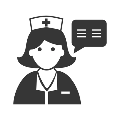 Nurse flat composition with isolated monochrome medical icons and human character of doctor vector illustration