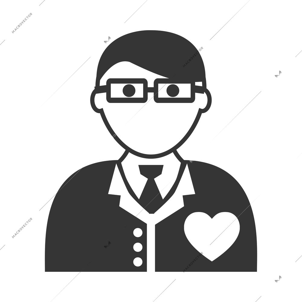 Nurse flat composition with isolated monochrome medical icons and human character of doctor vector illustration