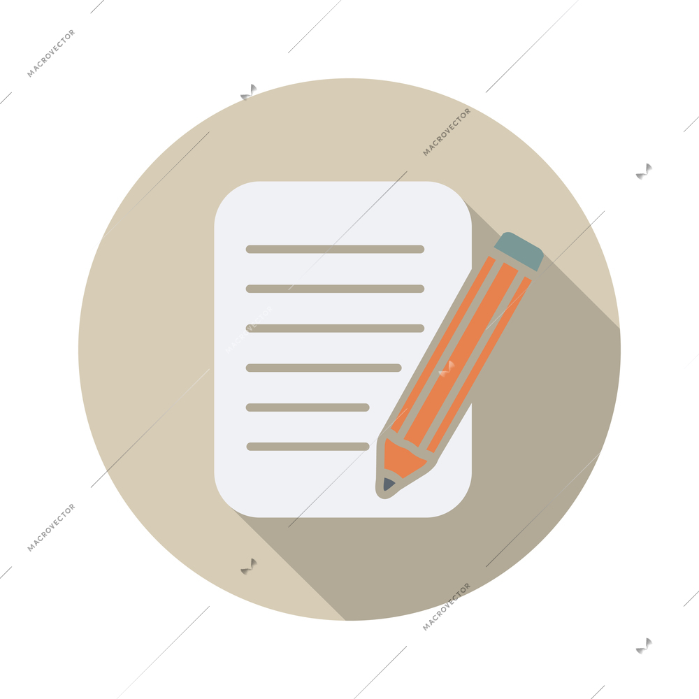 Document round composition with isolated icon of file with pictogram on blank background vector illustration