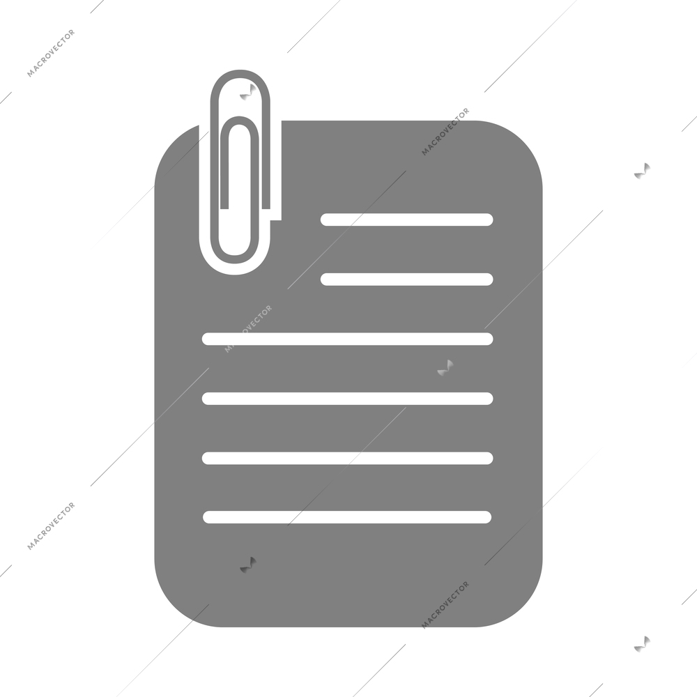 Document composition with isolated monochrome icon of file with pictogram on blank background vector illustration