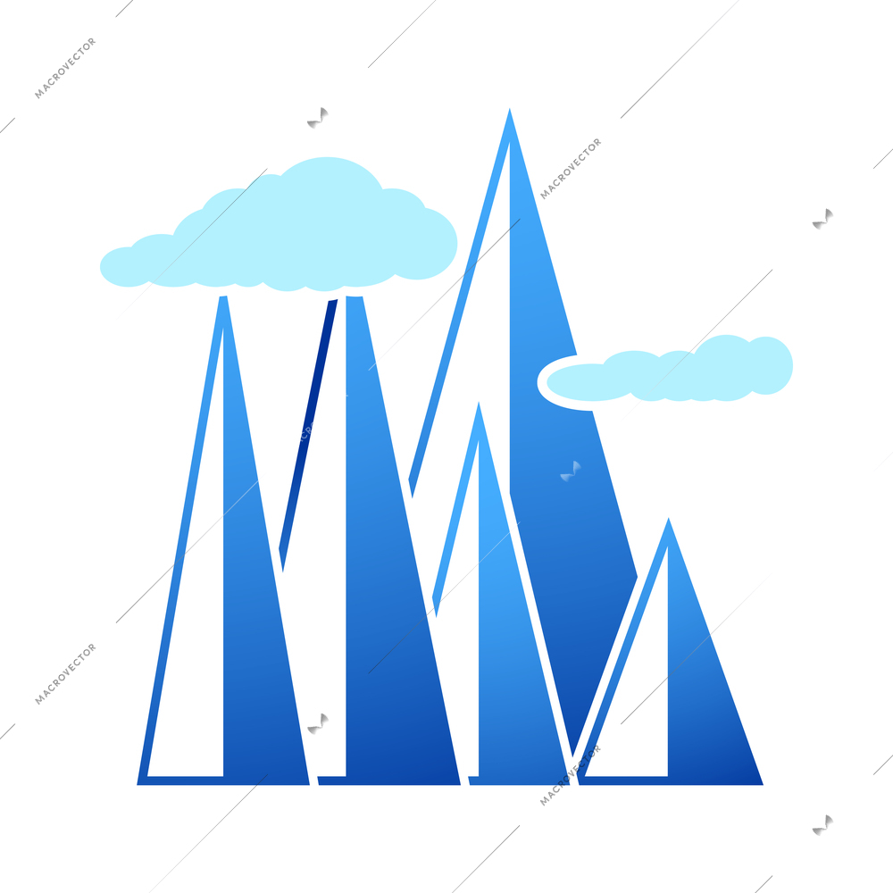 Mountain composition with isolated icon of highlands with environment on blank background vector illustration