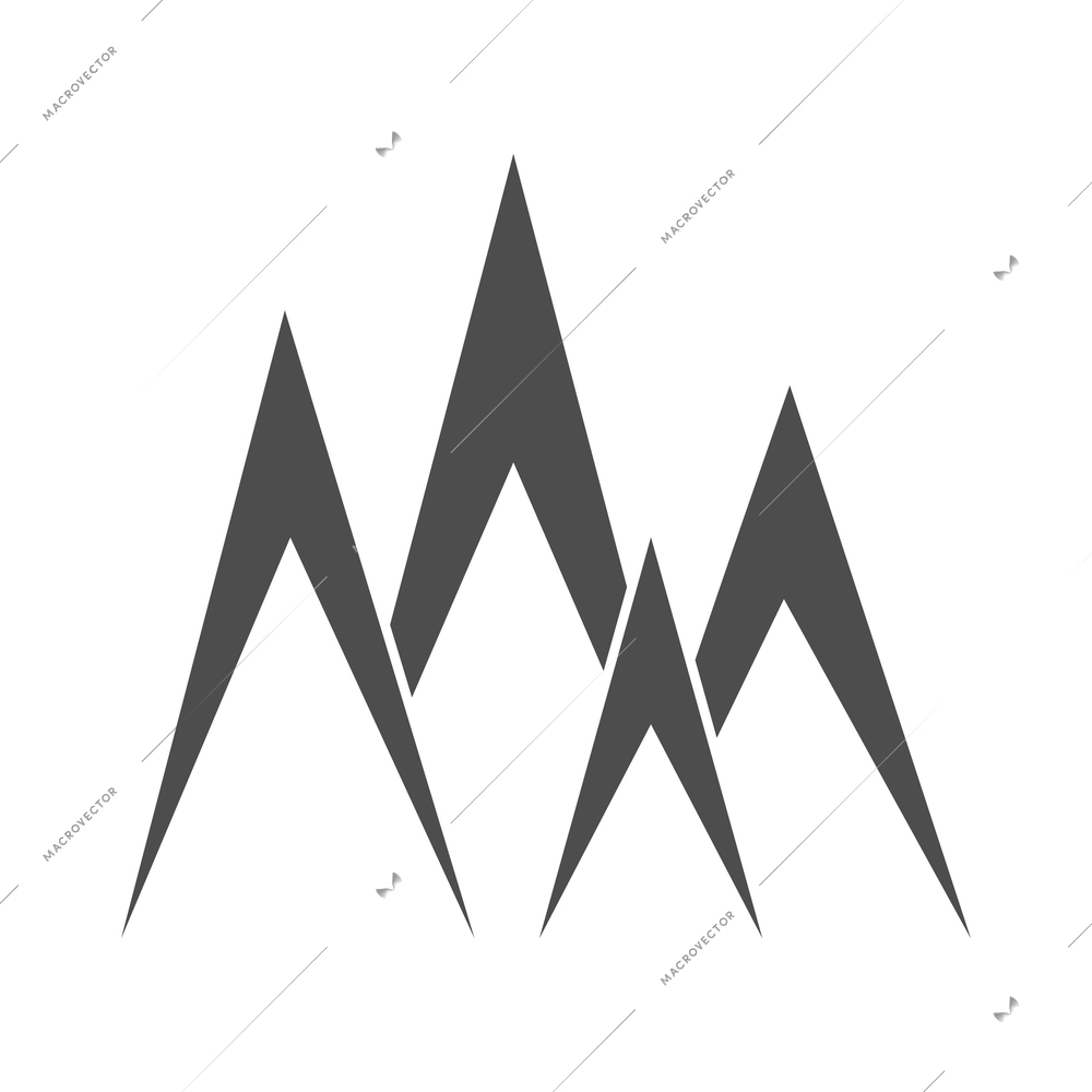 Mountain composition with isolated monochrome icon of high land on blank background vector illustration