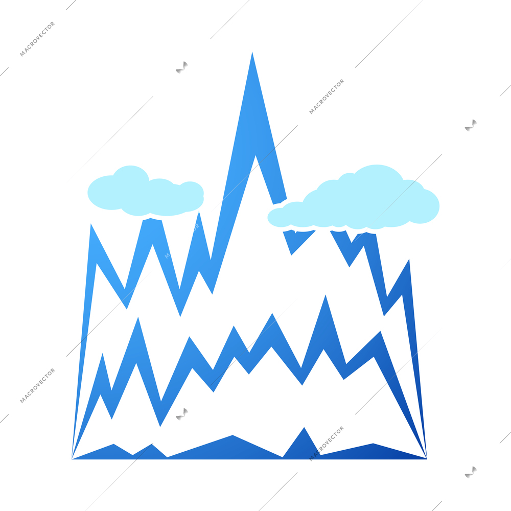 Mountain composition with isolated icon of highlands with environment on blank background vector illustration